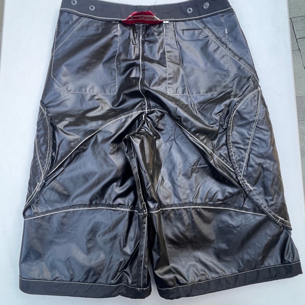 LA Cable Extreme Cable Jeans Co Mens 34 Black Tech Cargo Shorts Y2K Streetwear - Picture 12 of 16